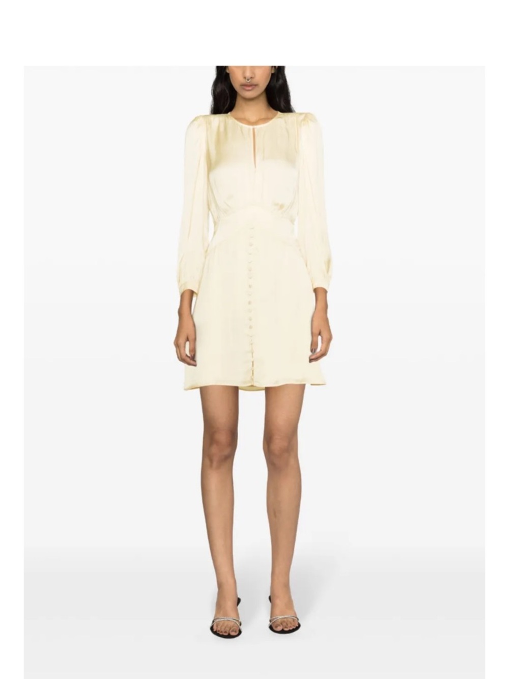 Zadig & Voltaire Butter Yellow Long-Sleeve Button-Front Mini Dress - Picture 2 of 7